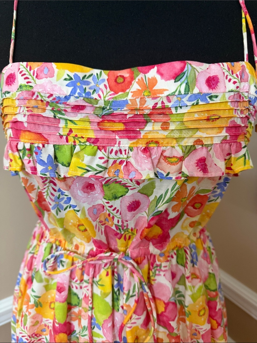 Stellah Pink Yellow Floral Midi Sundress - Picture 2 of 16